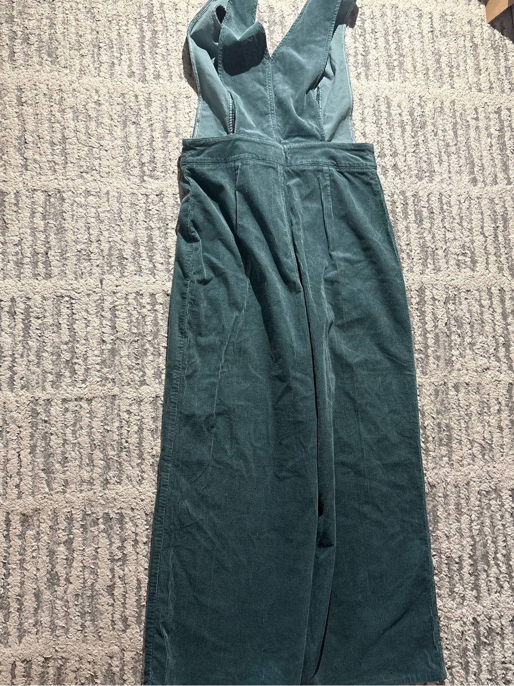 Pilcro Anthropologie green corduroy wide leg overalls jumpsuit size 28 - Picture 6 of 6